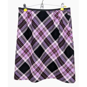 SALE Loft Purple Plaid Wool Blend Skirt - 4
